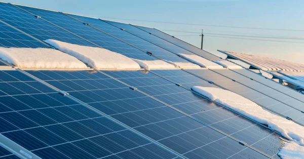 Painéis Solares Como Uma Pequena Parte Uma Usina Energia Solar — Fotografia de Stock