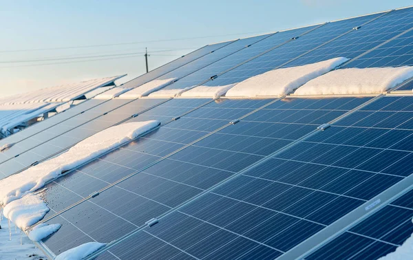 Painéis Solares Como Uma Pequena Parte Uma Usina Energia Solar — Fotografia de Stock