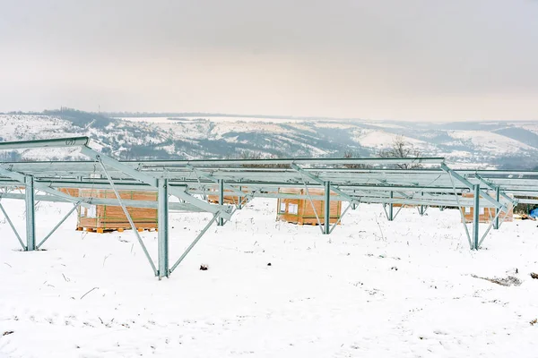 Metal tables for fixing solar panels in the winter