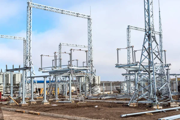 Yeni bir enerji santrali inşaatı — Stok fotoğraf