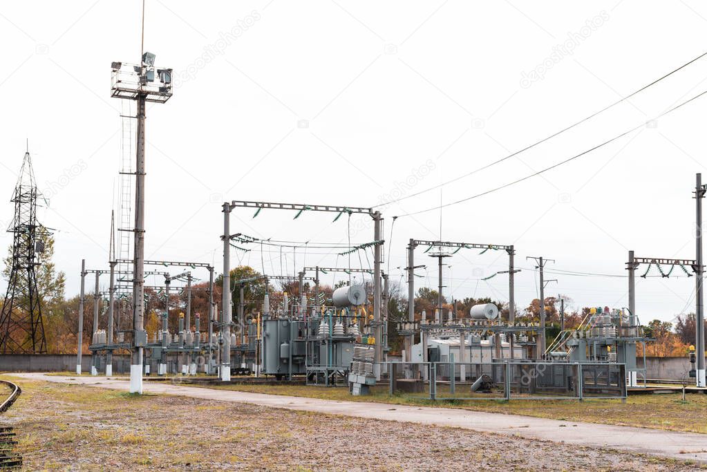 Substation with high voltage equipment in open space