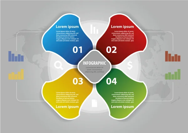 Modelo Infográfico Vetorial — Vetor de Stock