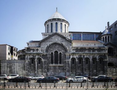 Istanbul, Türkiye - 01 Mayıs 2018: Surp Krikor Lusavoric Ermeni Ortodoks Kilisesi Istanbul görünümünde. Istanbul Türkiye'de popüler turistik yer.