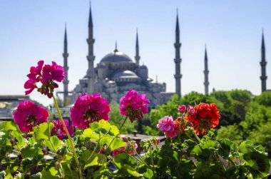 Sultanahmet Camii (Sultanahmet) Istanbul'da binanın tepesinden görünümü