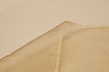 İpek kumaş, bej organze.
