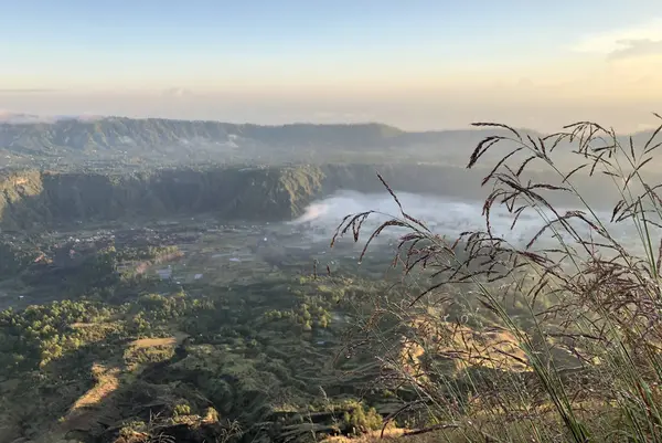 Mount Batur Bali Endonezya Tepesinden Güzel Gündoğumu — Stok fotoğraf