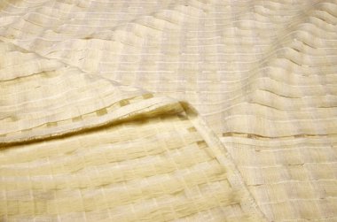 Viskon ve Fildişi poliamid dokulu kumaş organze