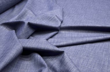 Kumaş yün takım elbise mavi, melanj