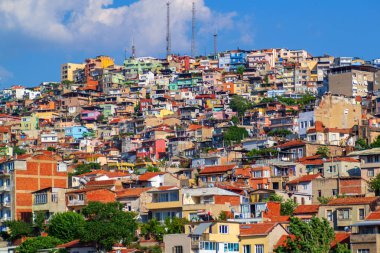 İzmir City 'nin panoramik manzarası. İzmir, Türkiye 'nin üçüncü büyük kentidir..