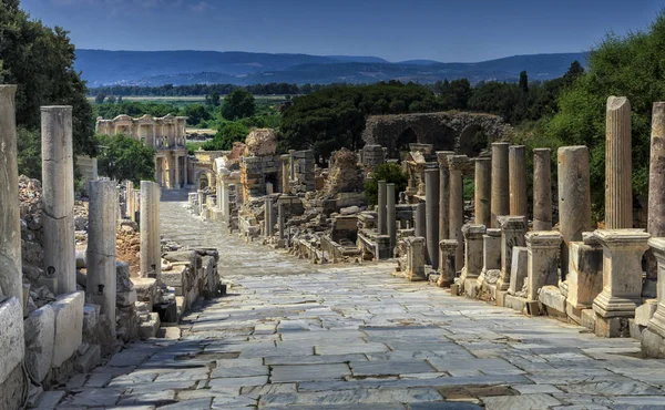 Ruínas Antigas Éfeso Turquia Fundo Arqueológico — Fotografia de Stock