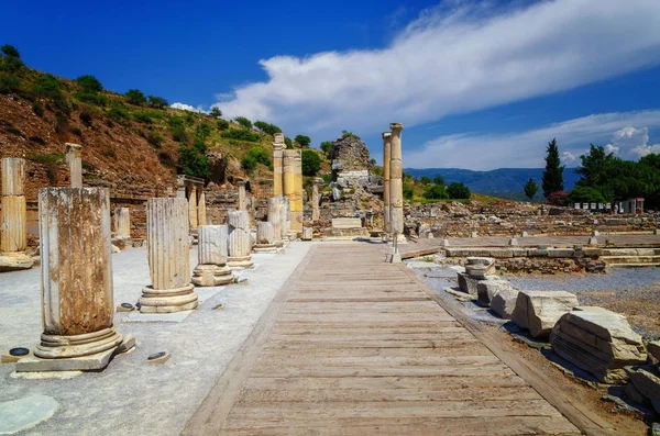 Ruines Celsus Ephèse Ancienne Ville Turquie — Photo