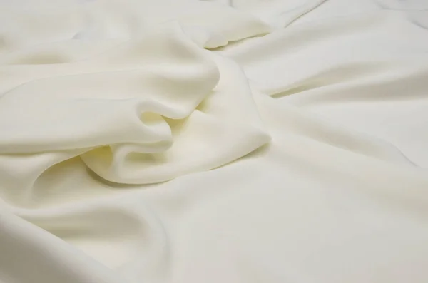 Elastane Silk Fabric Ivory — Stock Photo, Image