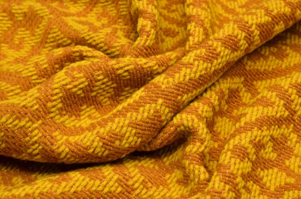 Tecido Com Viscose Cor Amarelo Marrom — Fotografia de Stock