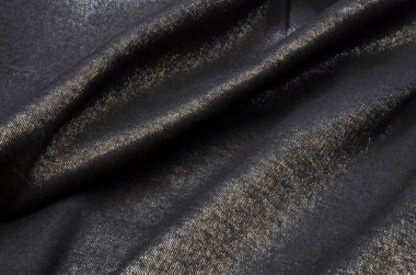 Simli siyah ve gümüş ile yün kumaş yapılmış