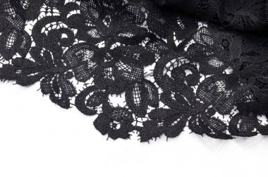 Pamuk kumaş, siyah dantel