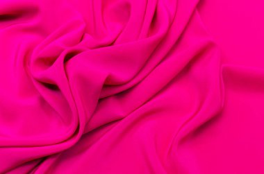 Silk fabric, crepe de chine color fuchsia