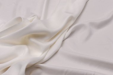 Ivory crepe de Chine silk fabric