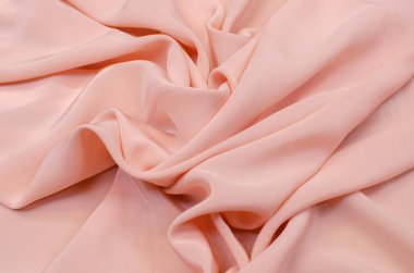 Pembe bej krep de Chine ipek kumaş ışık