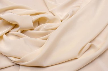 Crepe de Chine silk in beige color