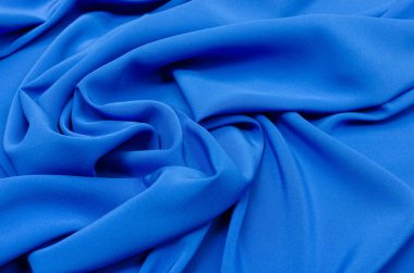 İpek, kumaş krep de Chine koyu mavi