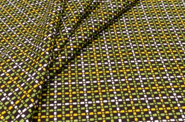 Kumaş chanel yün ve poliamid yapılmış bir sarı-beyaz-yeşil kafeste