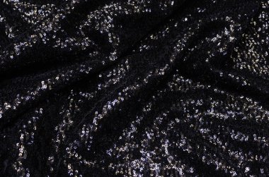 Sentetik kumaş ile pullu siyah