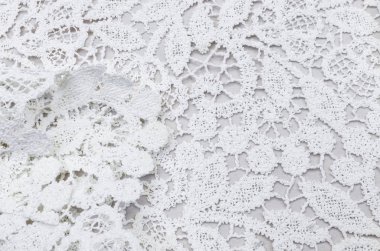 Dantel kumaş makrome pamuk ve Fildişi poliamid