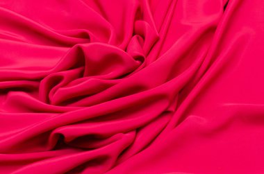 İpek kumaş, kırmızı krep de chine.