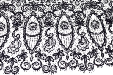 Siyah ipek dantel tuval