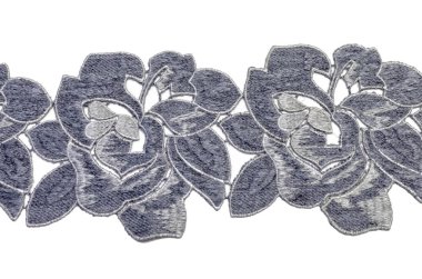 Yün ve poliamid gri dantel yapılmış