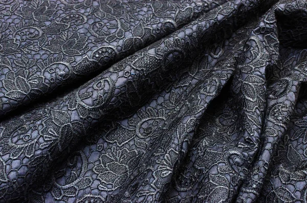 Cotton Fabric Black Lace — Stock Photo, Image