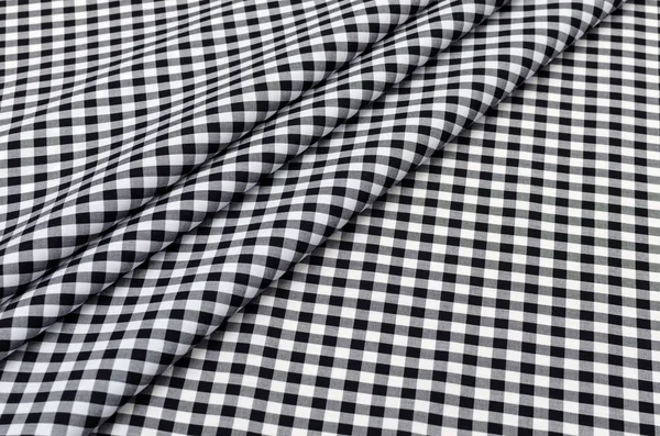 Cotton fabric, shirt in a black and white cell