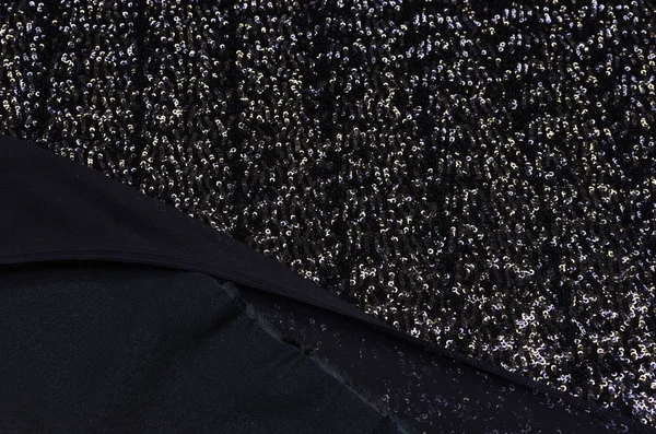 Synthetic fabric black with sequins