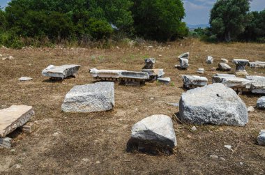 Teos antik kenti kalıntıları. Sigacık, Seferihisar, İzmir, Türkiye. Kuşadası'nın 80 km kuzeyinde ve İzmir'in 60 km güneybatısında yer.