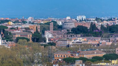 Roma (İtalya) - Janiculum tepe ve terr şehrin görünümü