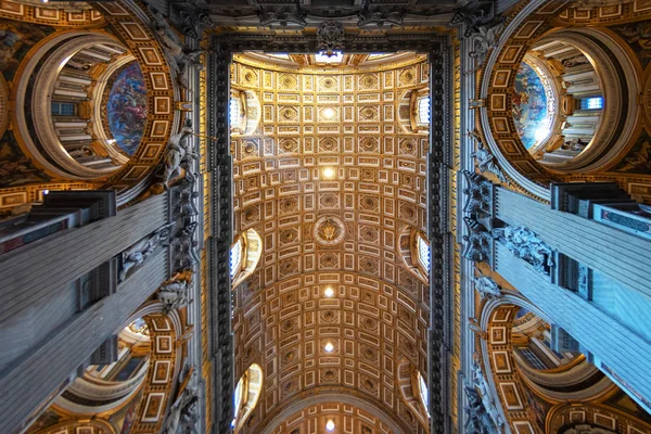 Roma Março 2019 Dentro Basílica São Pedro San Pietro Cidade — Fotografia de Stock