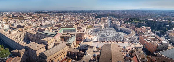 Vista Panoramica Piazza San Pietro Vaticano Dalla Cupola Della Cattedrale — Foto Stock