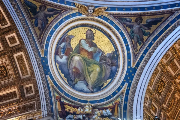 Řím Březen 2019 Uvnitř Baziliky Svatého Petra Nebo San Pietro — Stock fotografie