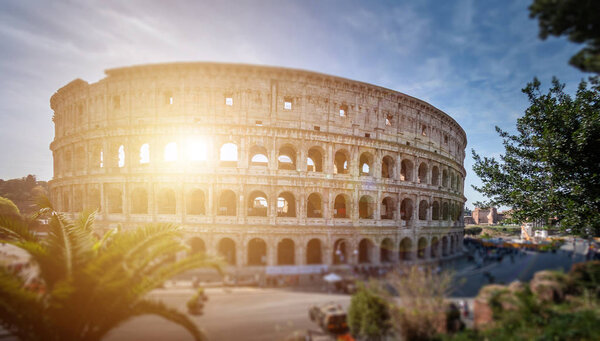 Panoramic view of the Colosseum, Rome, Italy