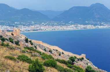 Alanya ve Alanya kalesinin Türkiye'deki panoramik manzarası