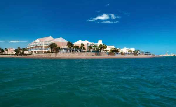 Canals, buildings and resort equipment at El Gouna resort. Egypt, North Africa