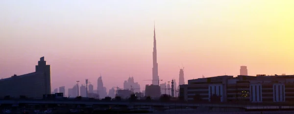Dubai Luftaufnahme Bei Sonnenuntergang — Stockfoto