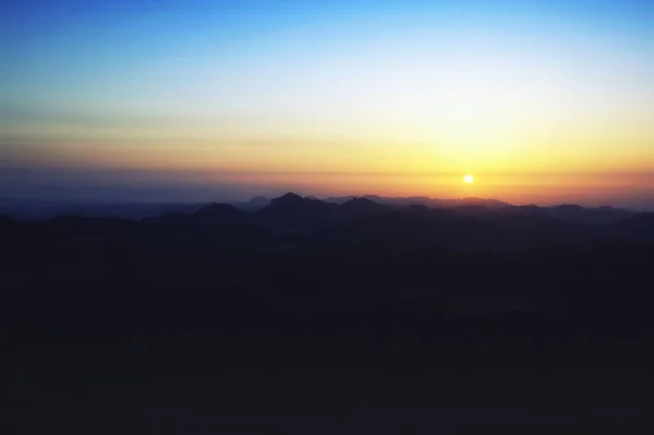 Восход Солнца Вершине Горы Моисей Полуострове Синай Египте — стоковое фото