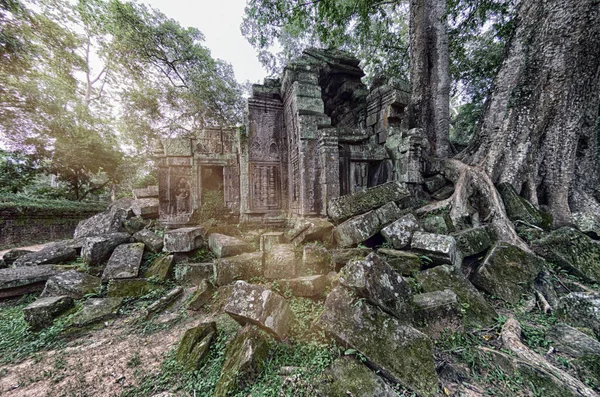 Αρχαία Πέτρινα Ερείπια Του Ναού Prohm Angkor Καμπότζη — Φωτογραφία Αρχείου