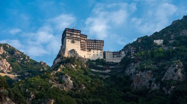 Athos, Chalkidiki, Yunanistan 'daki Simonopetra (Simonos Petra) Manastırı