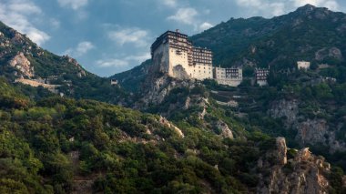 Athos, Chalkidiki, Yunanistan 'daki Simonopetra (Simonos Petra) Manastırı