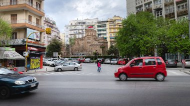 THESSALONIKI, GREECE - 26 MAR 2017: Yunanistan 'ın Selanik Ortodoks Kilisesi. Selanik, popüler bir turizm beldesi olan Yunanistan 'ın başkenti..