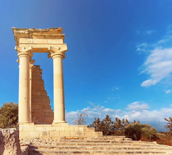 Kıbrıs Limasol Kenti Yakınlarındaki Antik Apollo Hylates Tapınağı Tapınağının Kalıntıları — Stok fotoğraf