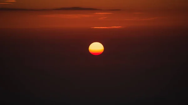 Una Vista Del Amanecer Desde Cima Del Agion Oros Montaña — Foto de Stock