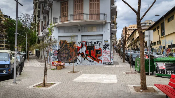 Thessaloniki Řecko Března 2017 Typická Ulice Soluni Střední Makedonie Řecko — Stock fotografie